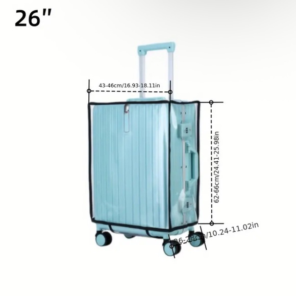 Clear Transparent Luggage Suit Case Cover Case Vacation Plane Travel - Picture 2 of 2